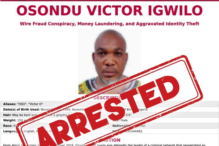 Fin de cavale pour Victor Osondu, chef présumé d'une escroquerie de 100 millions de dollars