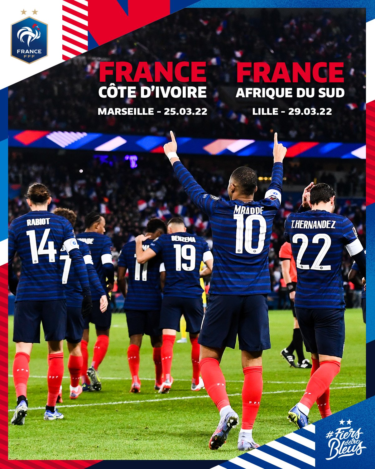 L’Equipe de France face à la Côte d’Ivoire et l’Afrique du Sud en mars pour préparer le Mondial 2022
